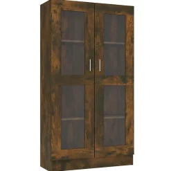VidaXL Armoire à vitrine Chêne fumé 82,5x30,5x150 cm Bois d'ingénierie 815117