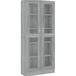 VidaXL Armoire à vitrine Sonoma gris 82,5x30,5x185,5cm Bois ingénierie 815622