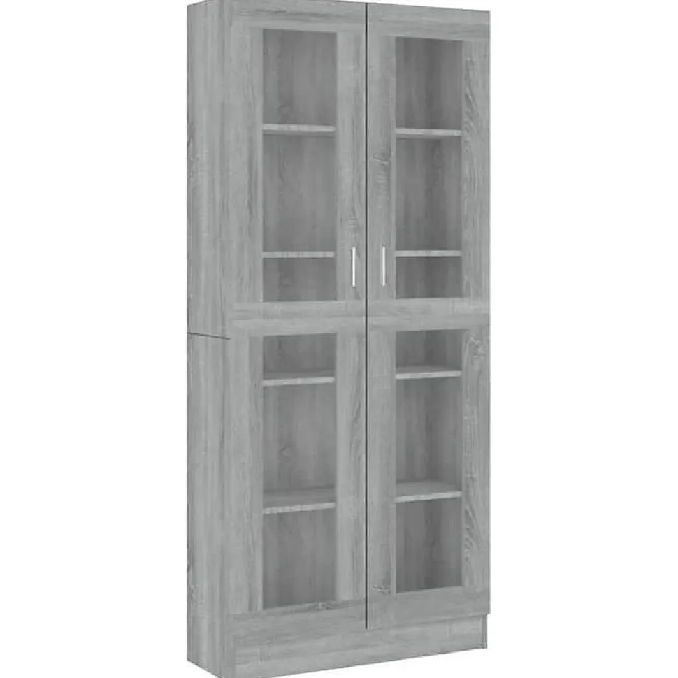 VidaXL Armoire à vitrine Sonoma gris 82,5x30,5x185,5cm Bois ingénierie 815622