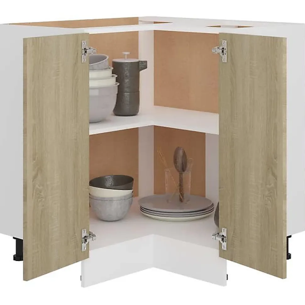 vidaXL Armoire de Plancher d'Angle, Armoire de Rangement avec étagère, Meuble de Cuisine Salle à Manger Maison Intérieur, 802492