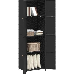 vidaXL Armoire de rangement de jardin Noir 59x40x180 cm Résine tressée 319872