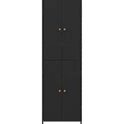 vidaXL Armoire de rangement de jardin Noir 59x40x180 cm Résine tressée 319872