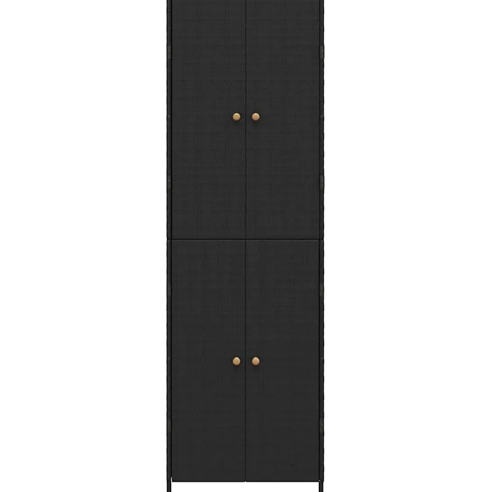 vidaXL Armoire de rangement de jardin Noir 59x40x180 cm Résine tressée 319872