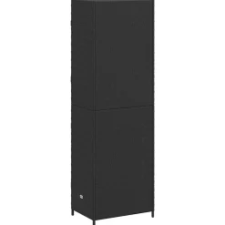 vidaXL Armoire de rangement de jardin Noir 59x40x180 cm Résine tressée 319872