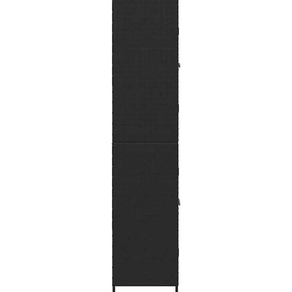 vidaXL Armoire de rangement de jardin Noir 59x40x180 cm Résine tressée 319872
