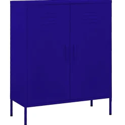 vidaXL Armoire de rangement Bleu marine 80x35x101,5 cm Acier