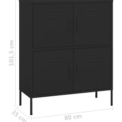 vidaXL Armoire de rangement, Noir 80x35x101,5 cm Acier