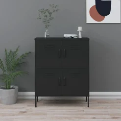 vidaXL Armoire de rangement, Noir 80x35x101,5 cm Acier
