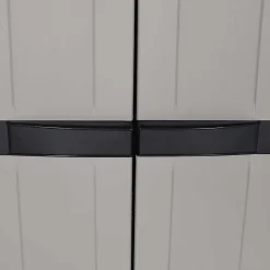 vidaXL Armoire de rangement d'extérieur gris et noir 65x37x165 cm PP 364200