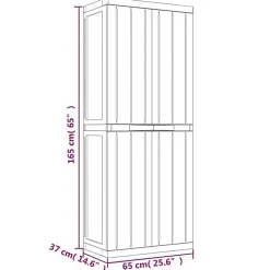 vidaXL Armoire de rangement d'extérieur gris et noir 65x37x165 cm PP 364200