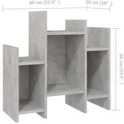 vidaXL Armoire latérale Gris béton 60x26x60 cm Aggloméré