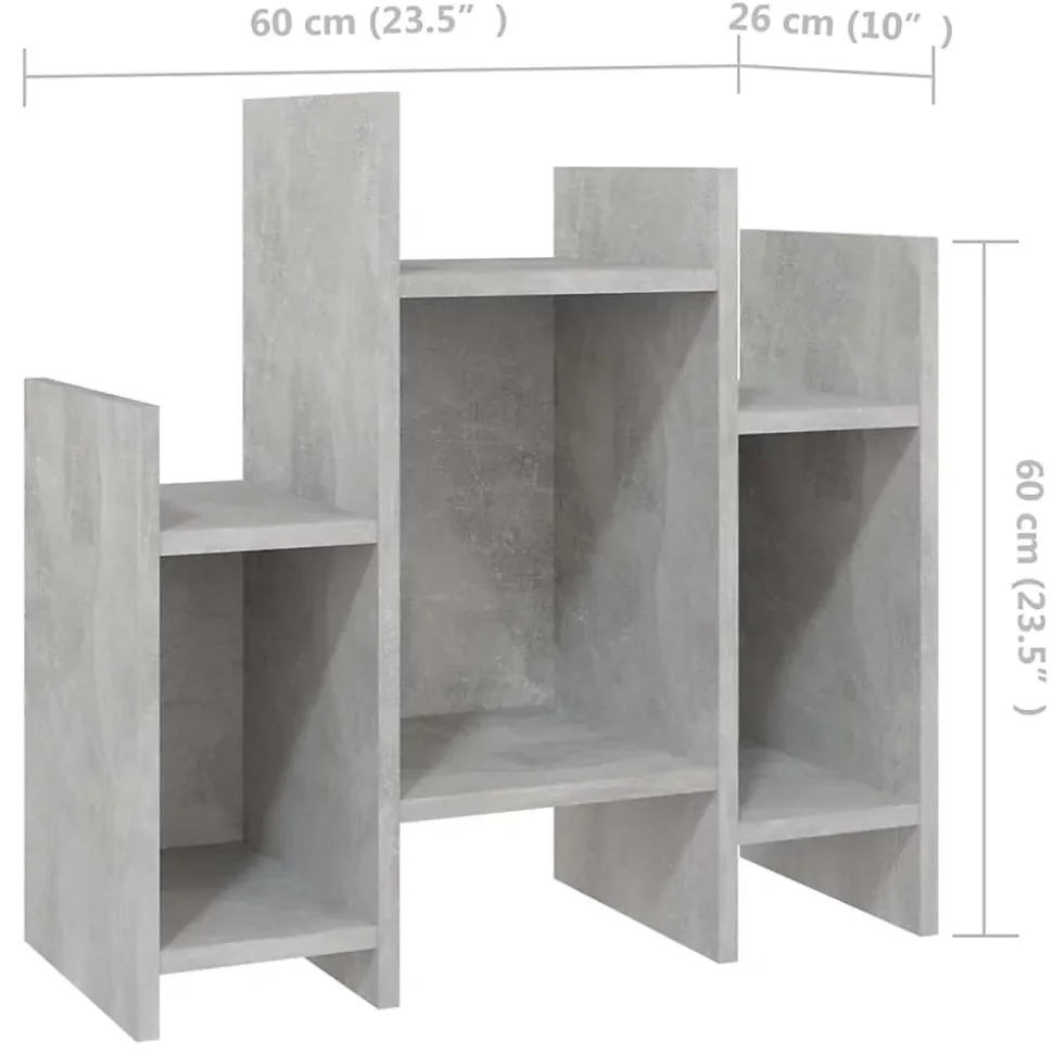 vidaXL Armoire latérale Gris béton 60x26x60 cm Aggloméré