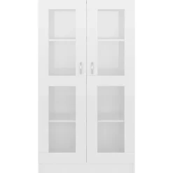 VidaXL Armoire vitrine Blanc brillant 82,5x30,5x150 cm Bois ingénierie 802765