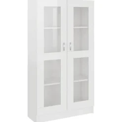 VidaXL Armoire vitrine Blanc brillant 82,5x30,5x150 cm Bois ingénierie 802765