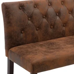 vidaXL Banc 148,5 cm Marron Similicuir daim