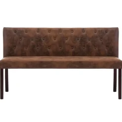 vidaXL Banc 148,5 cm Marron Similicuir daim