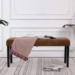 vidaXL Banc 106 cm Marron Similicuir daim