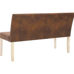 vidaXL Banc 139,5 cm Marron Similicuir daim