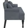 vidaXL Banc avec Coussins, Canapé avec Accoudoir et Dossier, Banquette avec Pieds en Bois, Siège de Salon Salle de Séjour, 372141