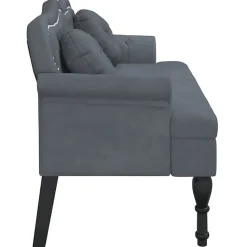 vidaXL Banc avec Coussins, Canapé avec Accoudoir et Dossier, Banquette avec Pieds en Bois, Siège de Salon Salle de Séjour, 372141