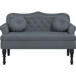 vidaXL Banc avec Coussins, Canapé avec Accoudoir et Dossier, Banquette avec Pieds en Bois, Siège de Salon Salle de Séjour, 372141