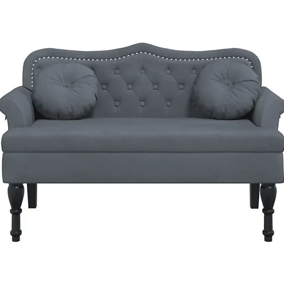 vidaXL Banc avec Coussins, Canapé avec Accoudoir et Dossier, Banquette avec Pieds en Bois, Siège de Salon Salle de Séjour, 372141