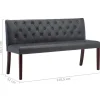 vidaXL Banc Banquette de Salon Banc de Couloir Banquette d'Entrée Banc de Salle de Séjour Maison Intérieur 148,5 cm Gris 288572