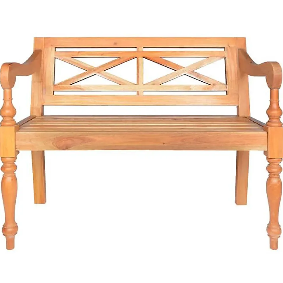 vidaXL Banc Batavia 98 cm Bois d'acajou massif Marron clair