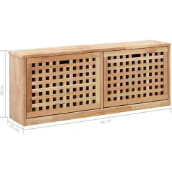 vidaXL Banc de rangement de chaussures 94x20x38cm Bois massif de noyer 247599