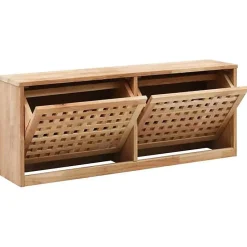 vidaXL Banc de rangement de chaussures 94x20x38cm Bois massif de noyer 247599