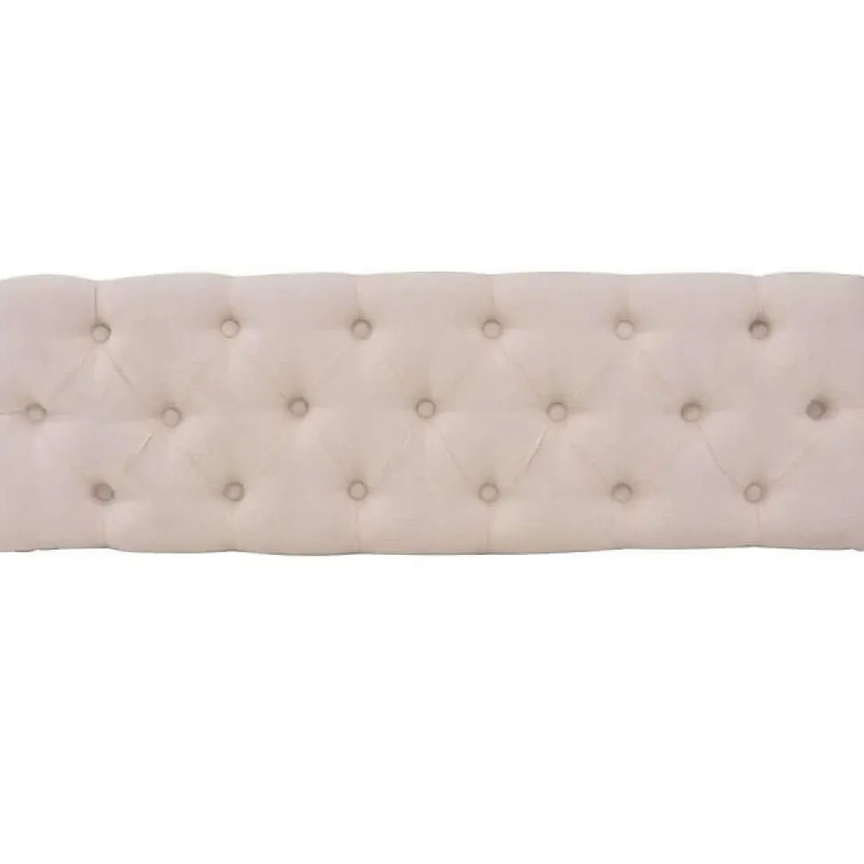 vidaXL Banc Lin Bois massif 110 x 38 x 48 cm Blanc crème