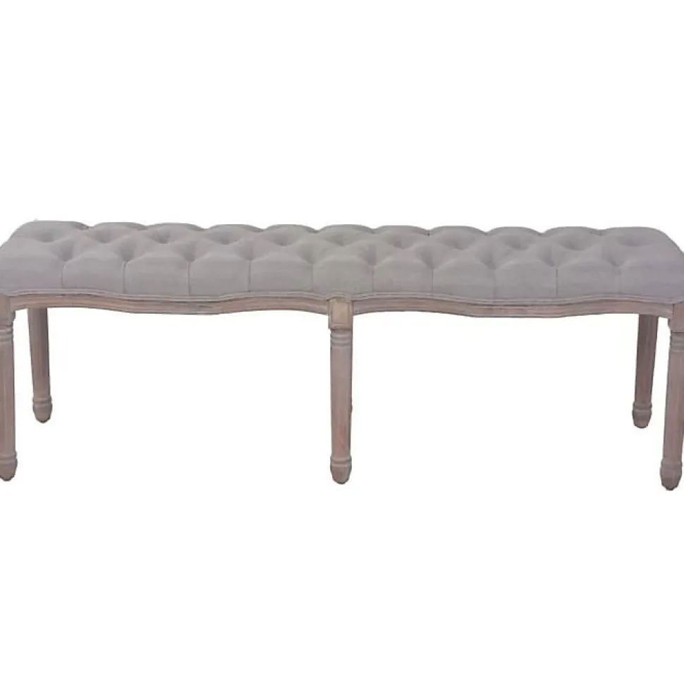 vidaXL Banc Lin Bois solide 150x40x48 cm Gris foncé