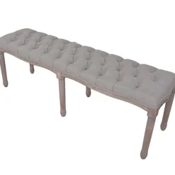 vidaXL Banc Lin Bois solide 150x40x48 cm Gris foncé