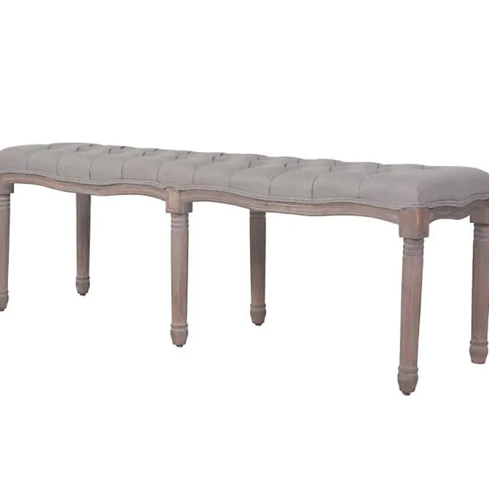 vidaXL Banc Lin Bois solide 150x40x48 cm Gris foncé