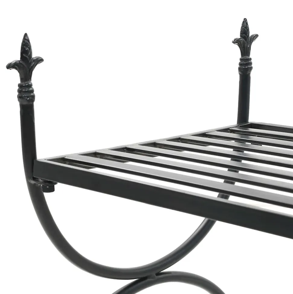 vidaXL Banc Style vintage Métal 83 x 42 x 55 cm Noir