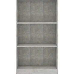 VidaXL Bibliothèque à 3 niveaux Gris béton 60x24x108 cm Aggloméré