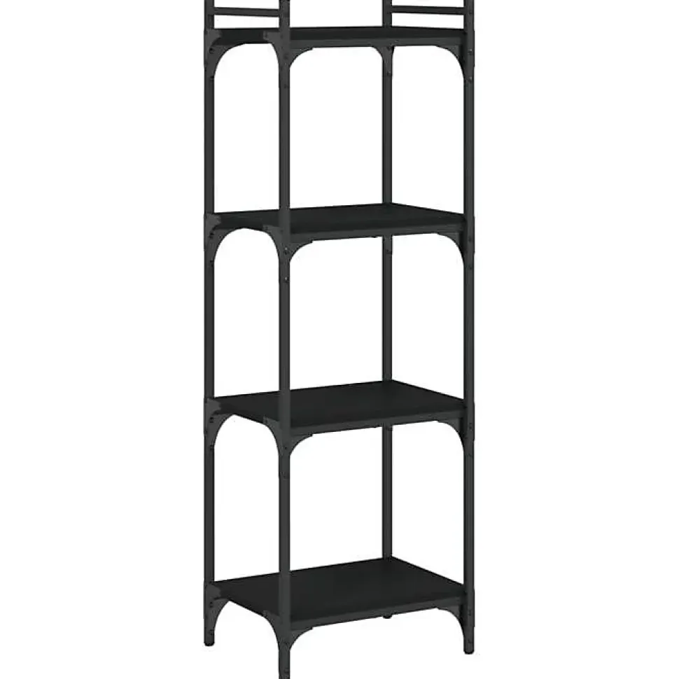 VidaXL Bibliothèque à 4 niveaux noir 40x30x120 cm bois d'ingénierie 837632