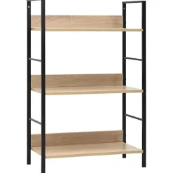 vidaXL Bibliothèque à 3 niveaux Chêne 60x27,6x90,5 cm Aggloméré