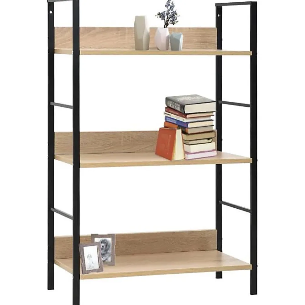 vidaXL Bibliothèque à 3 niveaux Chêne 60x27,6x90,5 cm Aggloméré