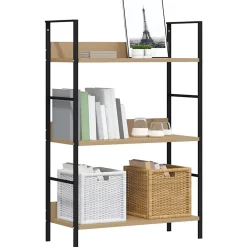 vidaXL Bibliothèque à 3 niveaux Chêne 60x27,6x90,5 cm Aggloméré