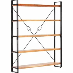 VidaXL Bibliothèque à 5 niveaux 140x30x180 cm Bois d'acacia solide