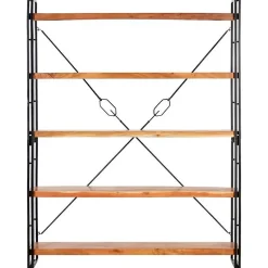 VidaXL Bibliothèque à 5 niveaux 140x30x180 cm Bois d'acacia solide