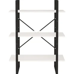 VidaXL Bibliothèque à 3 niveaux Blanc 80x30x105 cm Bois de pin massif