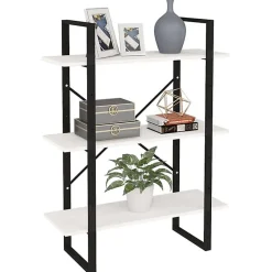 VidaXL Bibliothèque à 3 niveaux Blanc 80x30x105 cm Bois de pin massif
