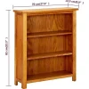 VidaXL Bibliothèque à 3 étagères 70 x 22,5 x 82cm Bois de chêne massif