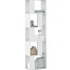 vidaXL Bibliothèque 5 niveaux blanc 45x23,5x162,5 cm bois d'ingénierie, étagère, étagère à livres, support de livre, armoire 85278