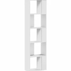 vidaXL Bibliothèque 5 niveaux blanc 45x23,5x162,5 cm bois d'ingénierie, étagère, étagère à livres, support de livre, armoire 85278