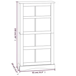 vidaXL Bibliothèque 4 niveaux Gamme Corona Pin mexicain 81x29x150 cm 243743