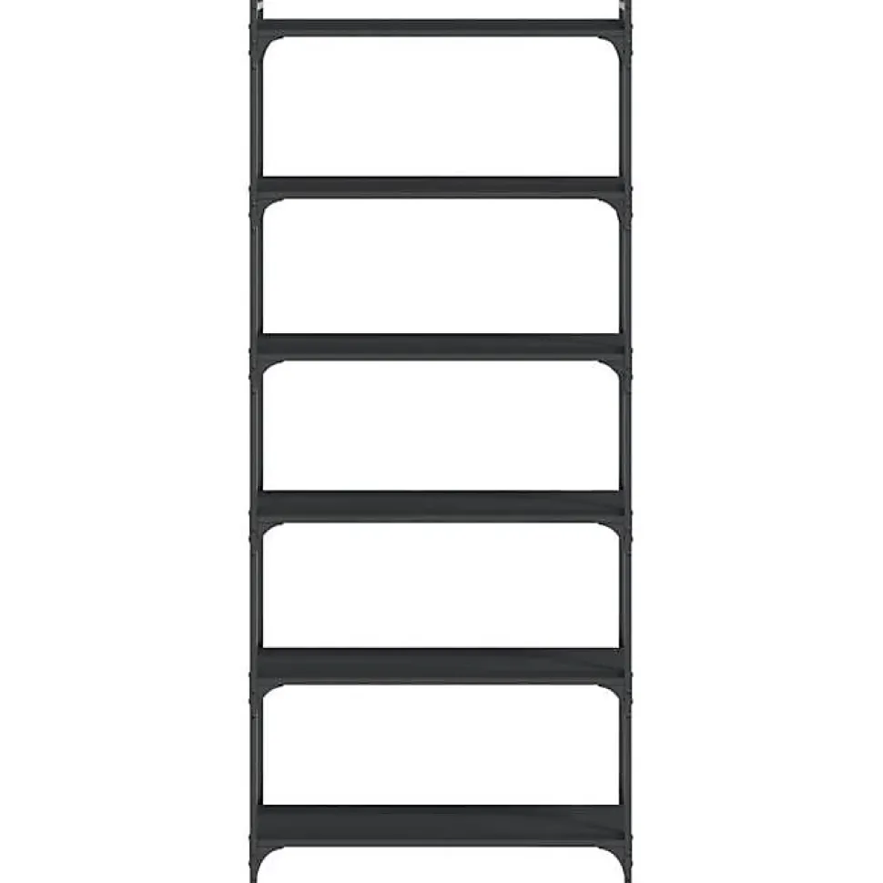 VidaXL Bibliothèque 6 niveaux noir 80x30x188 cm bois d'ingénierie 837682