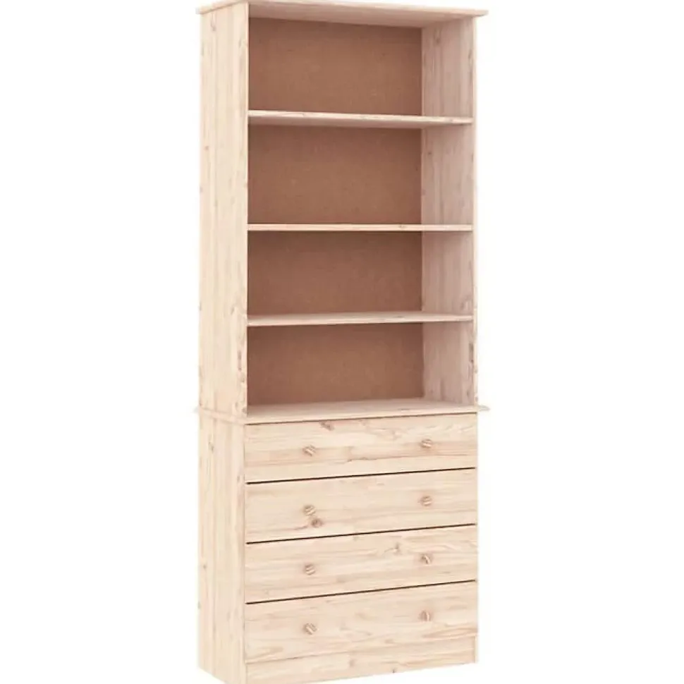 vidaXL Bibliothèque avec tiroirs ALTA 77x35x186,5cm bois massif de pin 353953